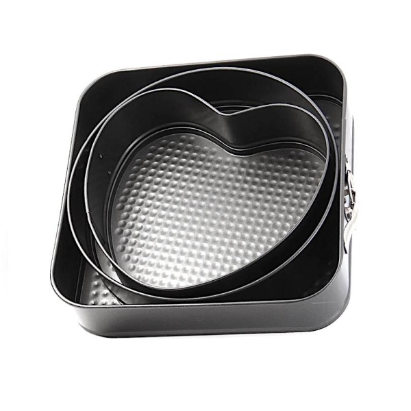 Форма для выпечки металлическая разъёмная антипригарная | Комбо набор 3 шт: 26*26 см, высота 5.5 см