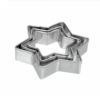 Вырубка стальная Звёзды ∅ 5-8 см | Набор 5 фигур