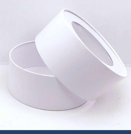 Коробка круглая с Окном (шайба) 145•60 мм Белая (крышка+дно) Коробка круглая с Окном (шайба) 145•60 мм Белая (крышка+дно)