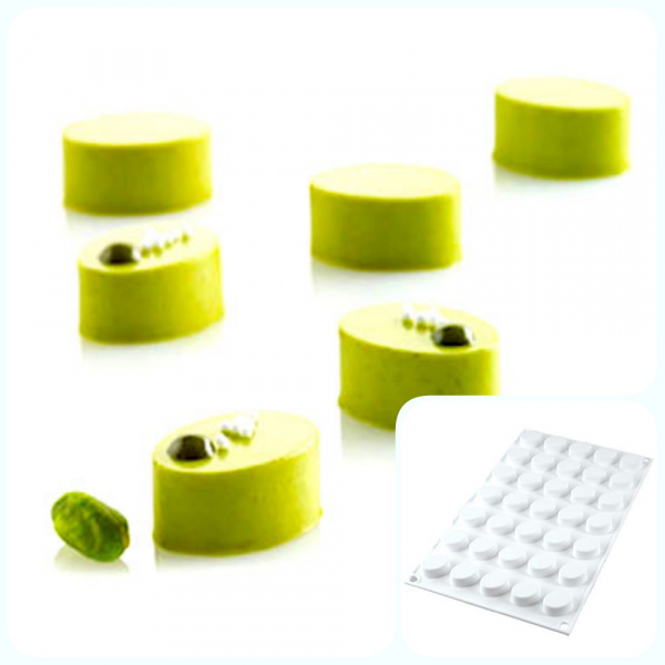 Силиконовая форма 3D для муссовых десертов и декора | Овал (Oval) мини на 35 ячеек