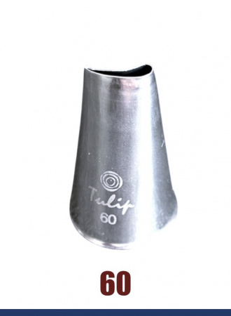 Кондитерская насадка 60 Tulip, Корея, прорезь 9 мм лепесток изогнутый правый