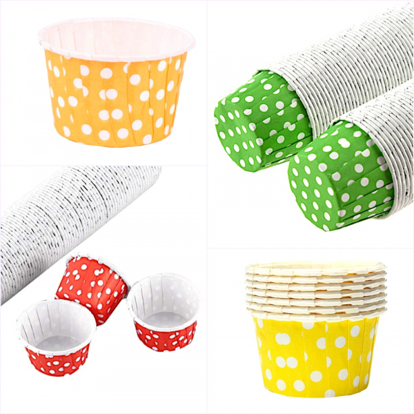 Бумажная капсула усиленная для выпечки капкейков Ø низ 5 см, высота 4 см | 100 шт Печать