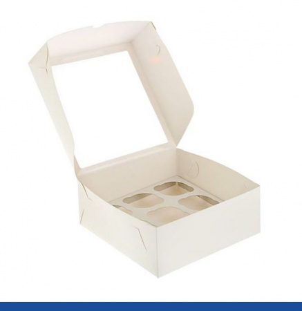 Коробка с окном для 9 капкейков 25*25*11 cм