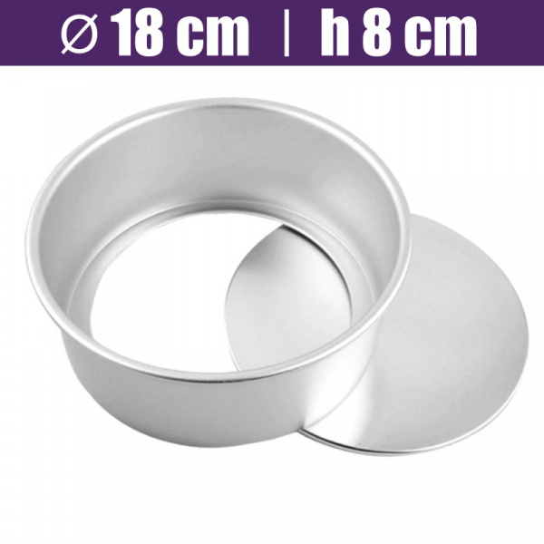 Формы алюминиевая для выпечки Кольцо Ø 18 см, высота 8 см, съёмное дно