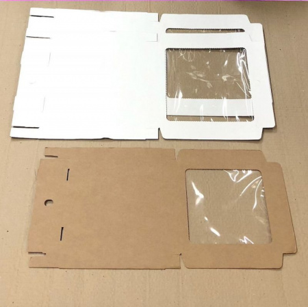 Коробка с окном 25•25•3 см Крафт Эконом (гфрк, сборная) упак. 5-25 шт Коробка с окном 25•25•3 см Крафт Эконом (гфрк, сборная) упак. 5-25 шт