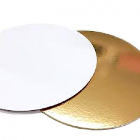 Подложка для торта Золото/Жемчуг 2х сторон. 0.8 мм, Ø 260 мм