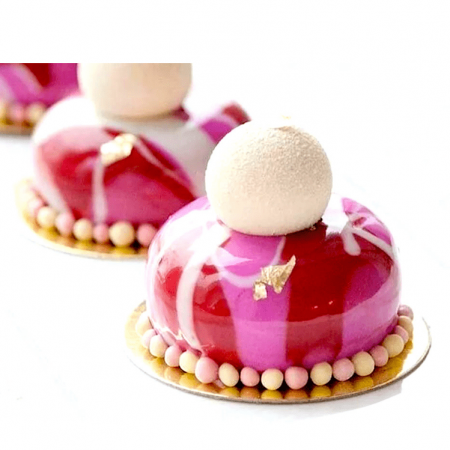 Подложка для пирожных Золото/Жемчуг 2х сторон. 0.8 мм, Ø 90 мм