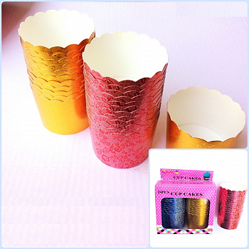 Бумажная капсула плотная для выпечки капкейков Ø низ 5 см, высота 3 см | 24 шт