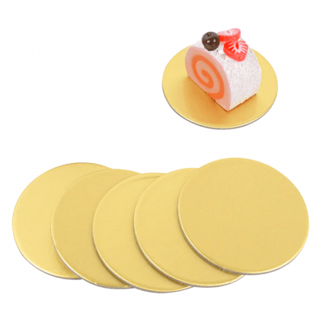 Подложка для пирожных Золото/Жемчуг 2х сторон. 0.8 мм, Ø 90 мм