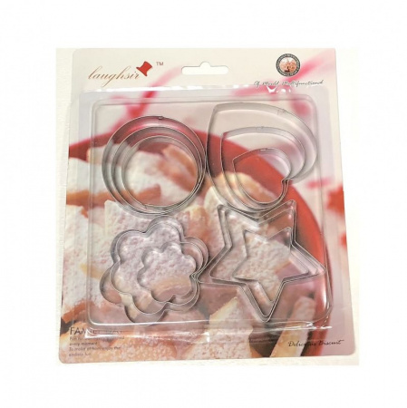 Вырубка стальная Сердце, Цветок, Звезда, Кольцо 3-6 см | Набор 12 фигур