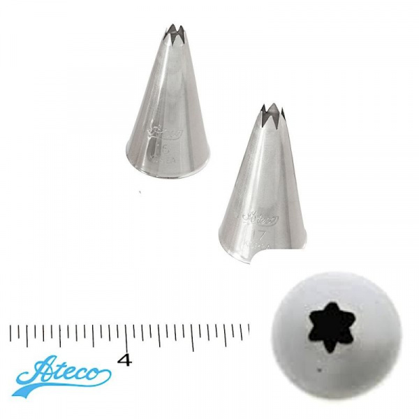 Кондитерская насадка открытая звезда №16, 17 Ateco | 6 лучей мини размер