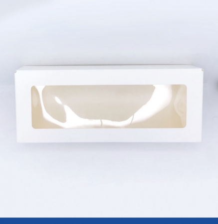 Кондитерская коробка Профи 25•10•6 см Белая с Окном (сборная) Кондитерская коробка Профи 25•10•6 см Белая с Окном (сборная)