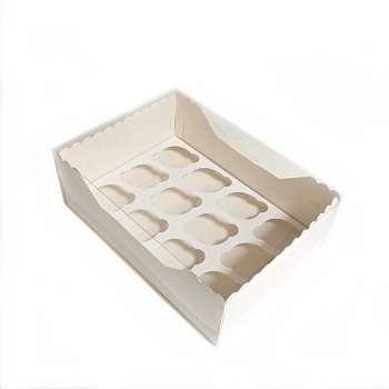 Коробка с прозрачной крышкой 12 капкейков 34*24*12 см Коробка с прозрачной крышкой 12 капкейков 34*24*12 см