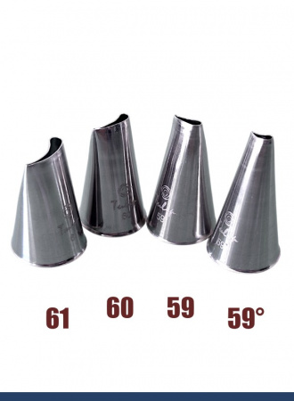 Кондитерская насадка 59°(59S) Tulip, Корея, прорезь 4.8 мм лепесток изогнутый правый, мини